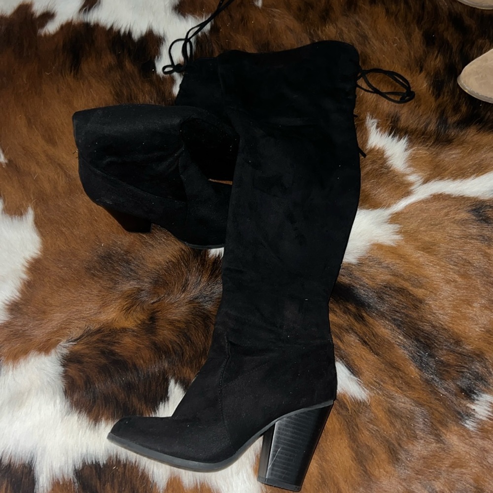 Black over the knee boots size 6.5